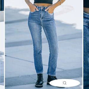 Benji high rise slim straight denim